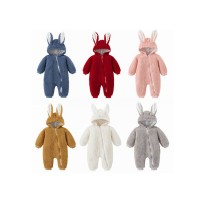 Yueli Toddlers Rabbit Ears Cotton Jumpsuit Newborn Bunny Ear Long Sleeves Hooded Play Suit Clothes Pullover Rompers Baby Romper